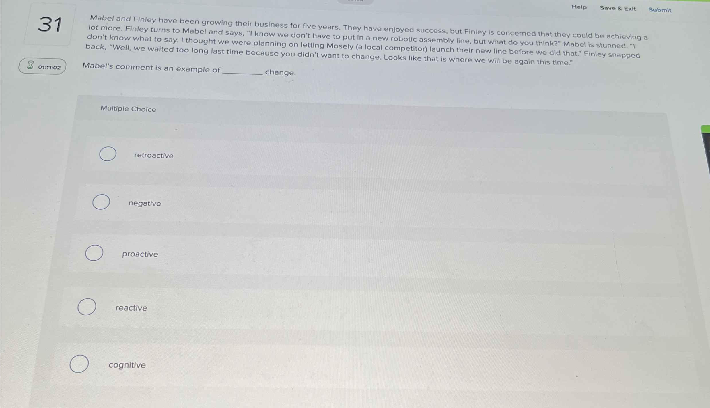  Help Save & Exit Submit 31 Mabel and Finley have been