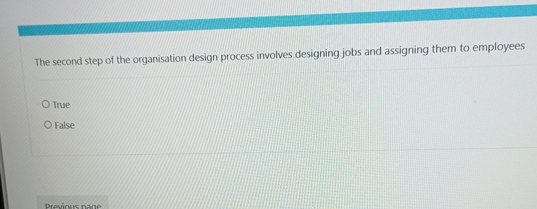  The second step of the organisation design process involves designing jobs