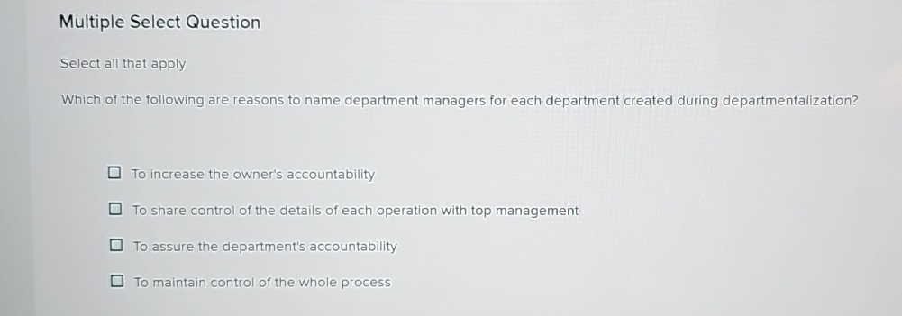  Multiple Select Question Select all that apply Which of the following