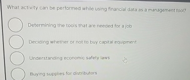  What activity can be performed while using financial data as a