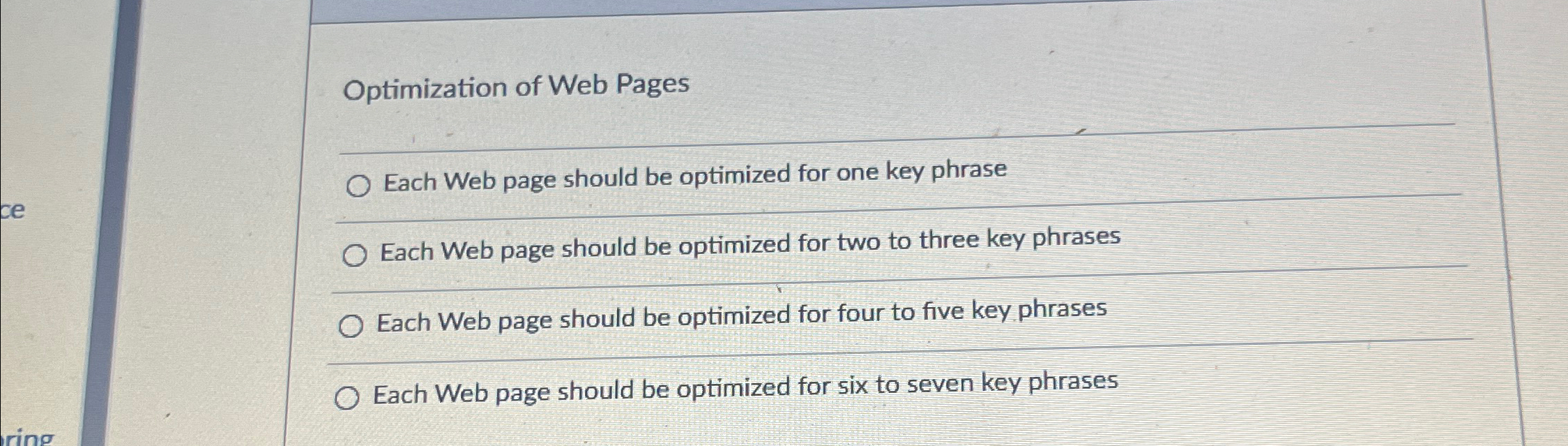  Optimization of Web Pages q, Each Web page should be optimized