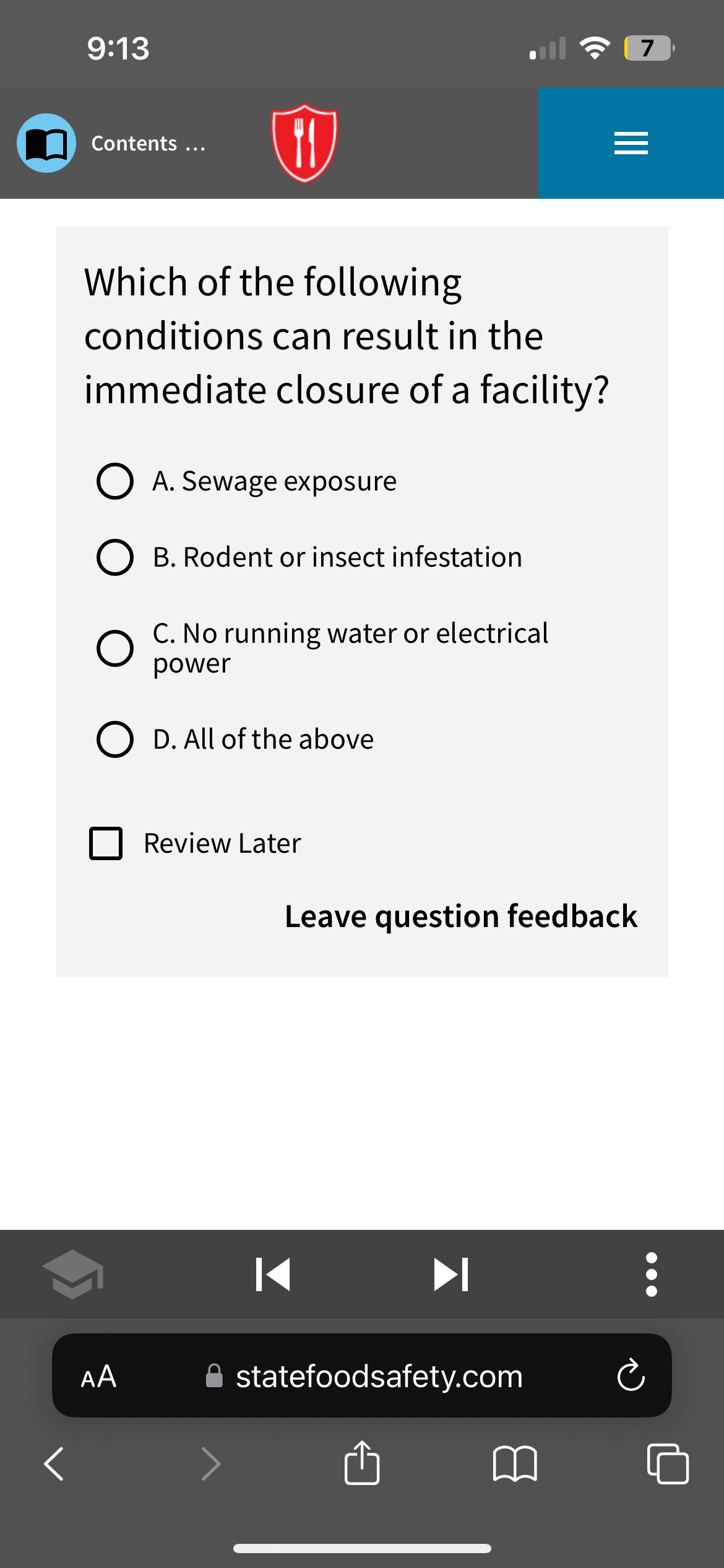  9:13 7 Contents ... (II) Which of the following conditions can