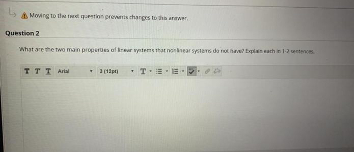  Moving to the next question prevents changes to this answer. Question