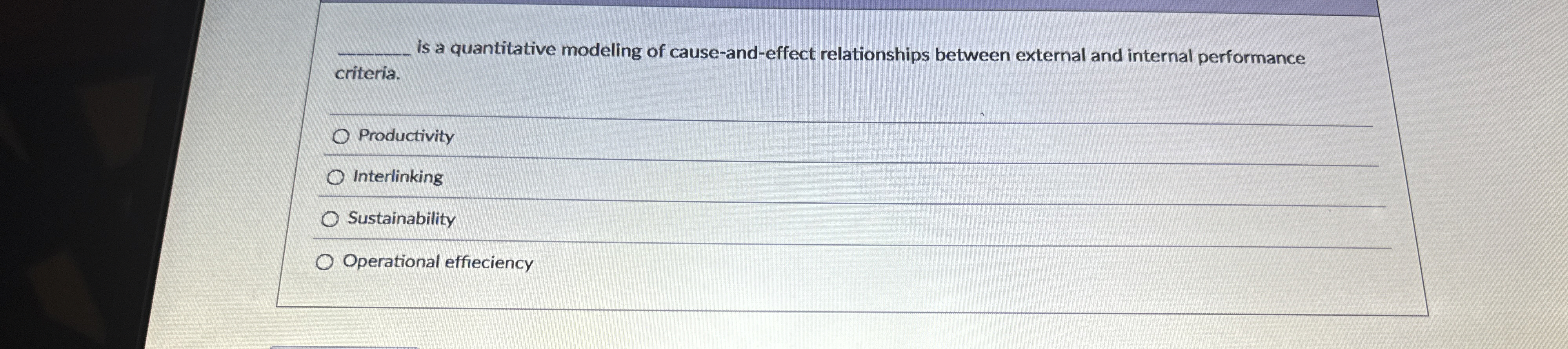  q, is a quantitative modeling of cause-and-effect relationships between external and