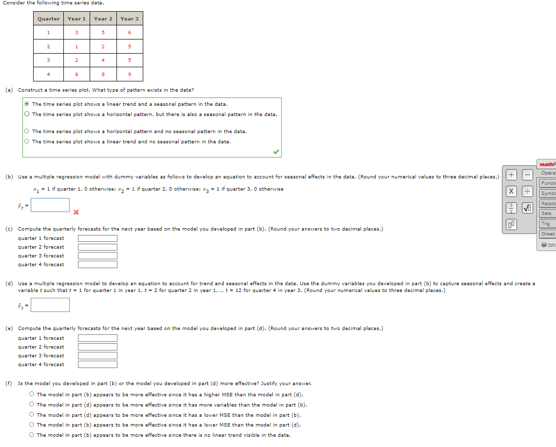  x1=1 if quarter 1,0 otherwise; x2=1 if quarter 2,0 otherwise; x3=1