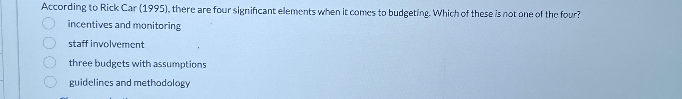  According to Rick Car (1995), there are four significant elements when