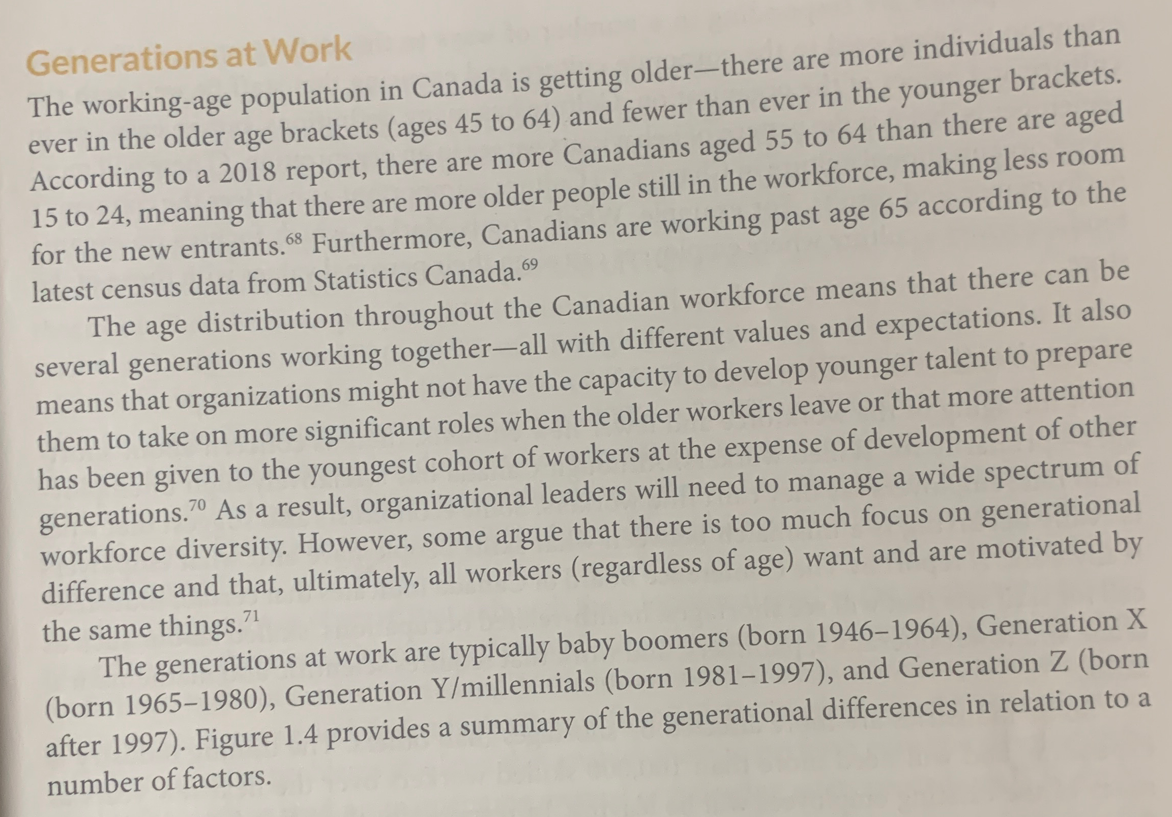  Generations at Work The working-age population in Canada is getting older-there