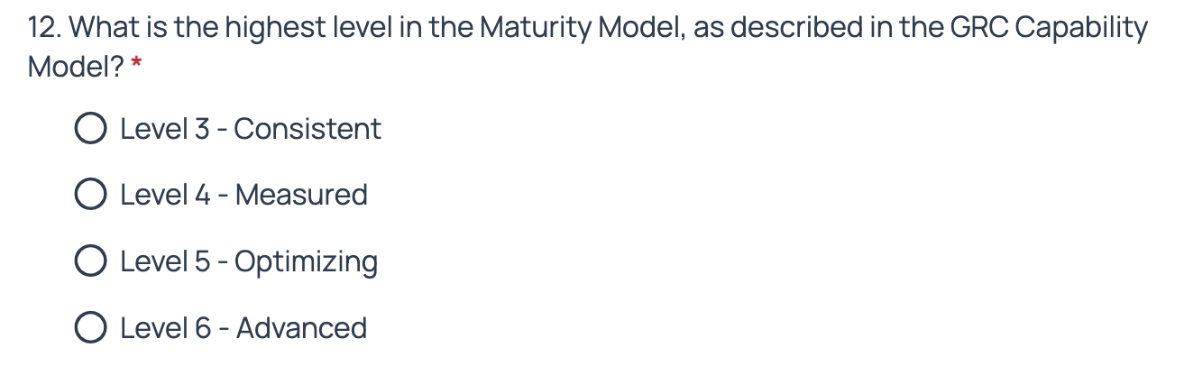  What is the highest level in the Maturity Model, as described