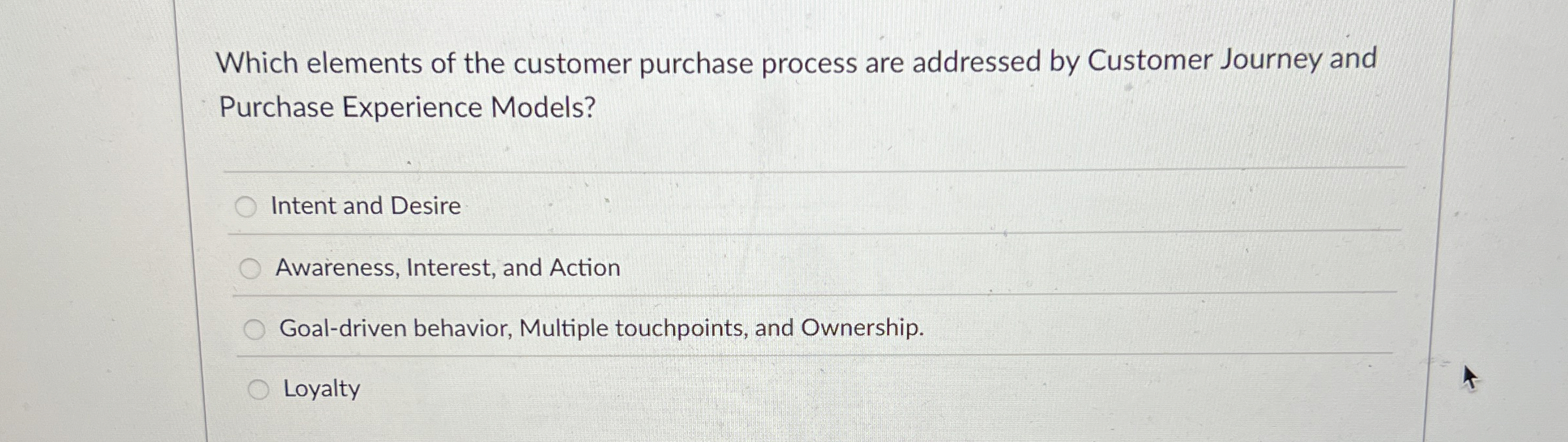  Which elements of the customer purchase process are addressed by Customer