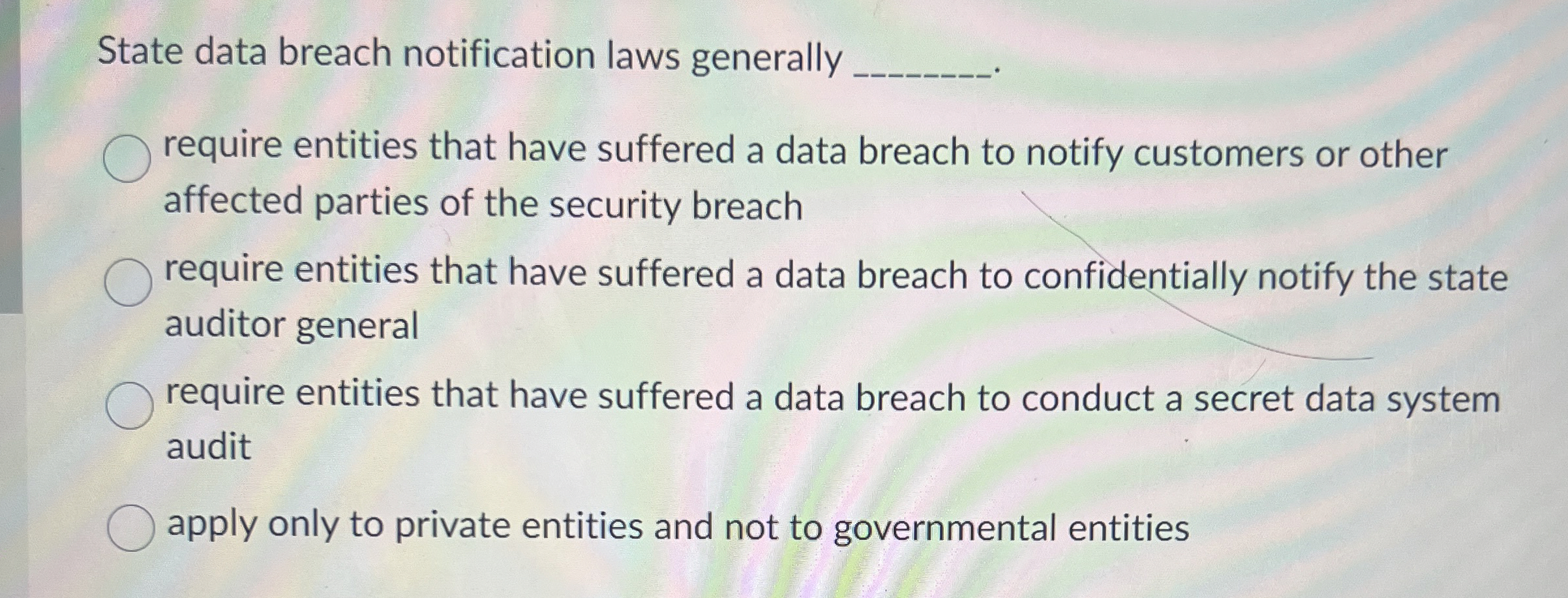  State data breach notification laws generally require entities that have suffered