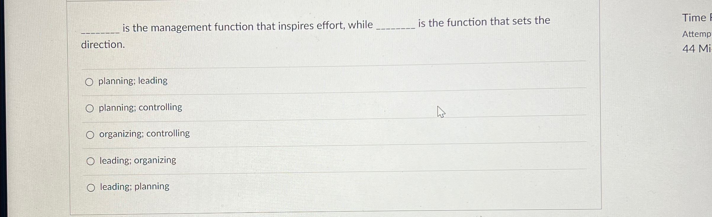  q, is the management function that inspires effort, while is the