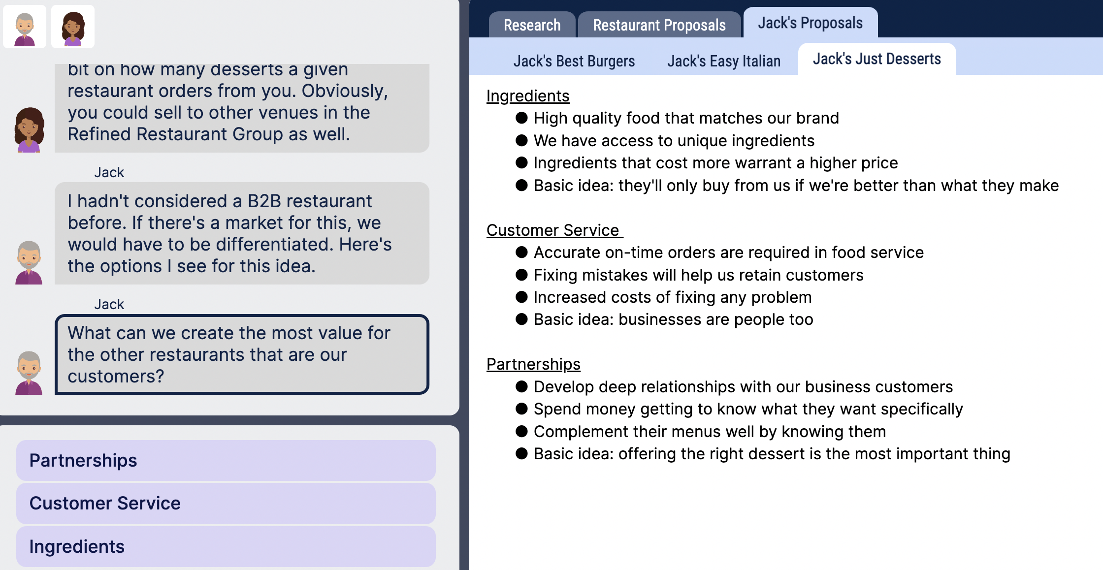  bit on how many desserts a given restaurant orders from you.