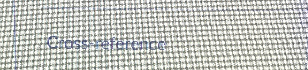  Cross-reference 