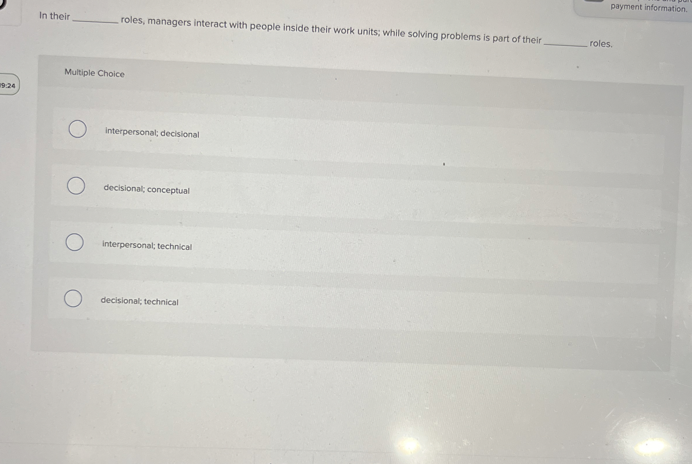  In their roles, managers interact with people inside their work units;