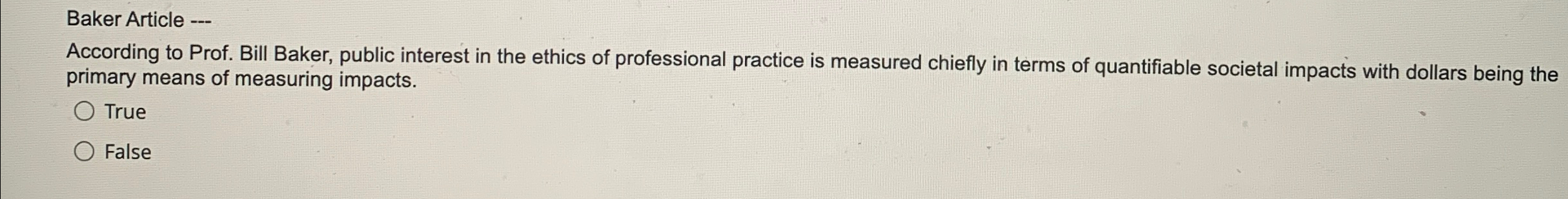  Baker Article --- According to Prof. Bill Baker, public interest in