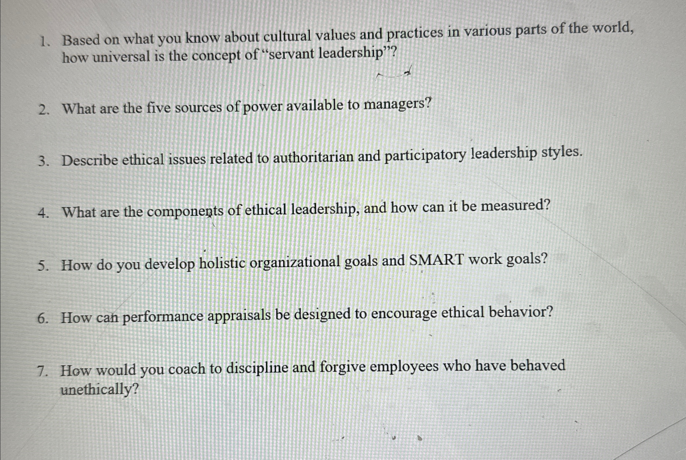  Based on what you know about cultural values and practices in