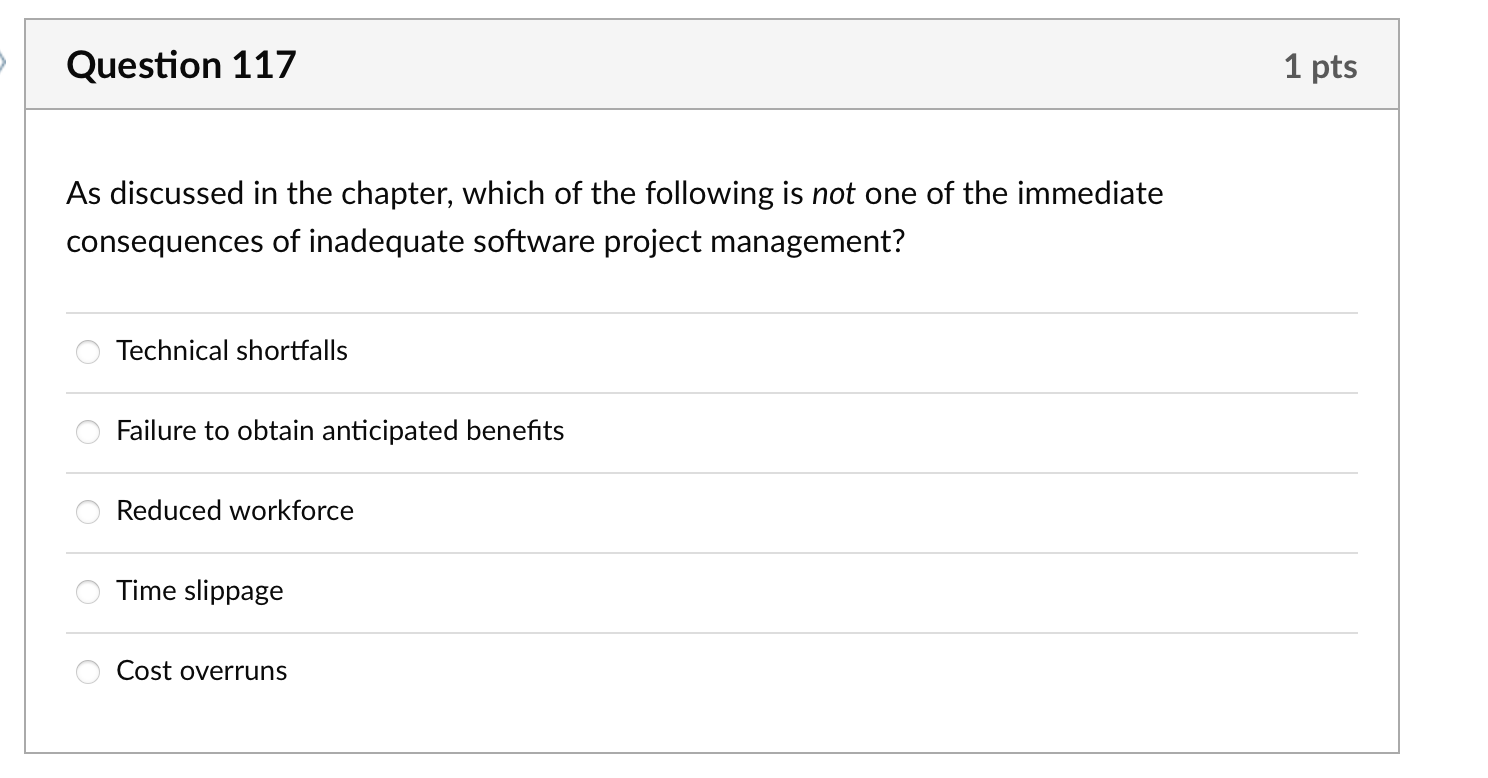  Question 117 As discussed in the chapter, which of the following