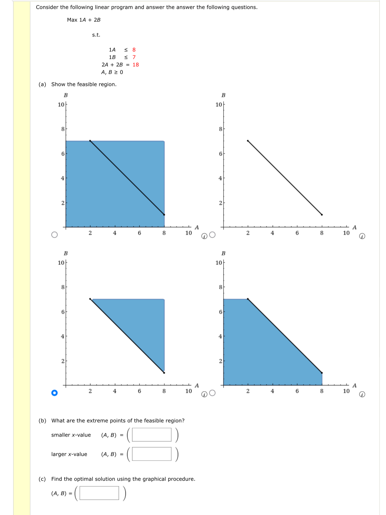  Consider the following linear program and answer the answer the following
