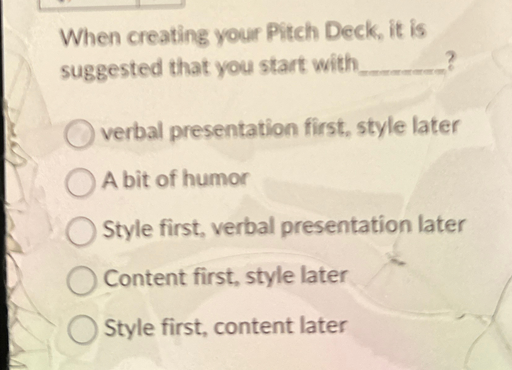  When creating your Pitch Deck, it is suggested that you start