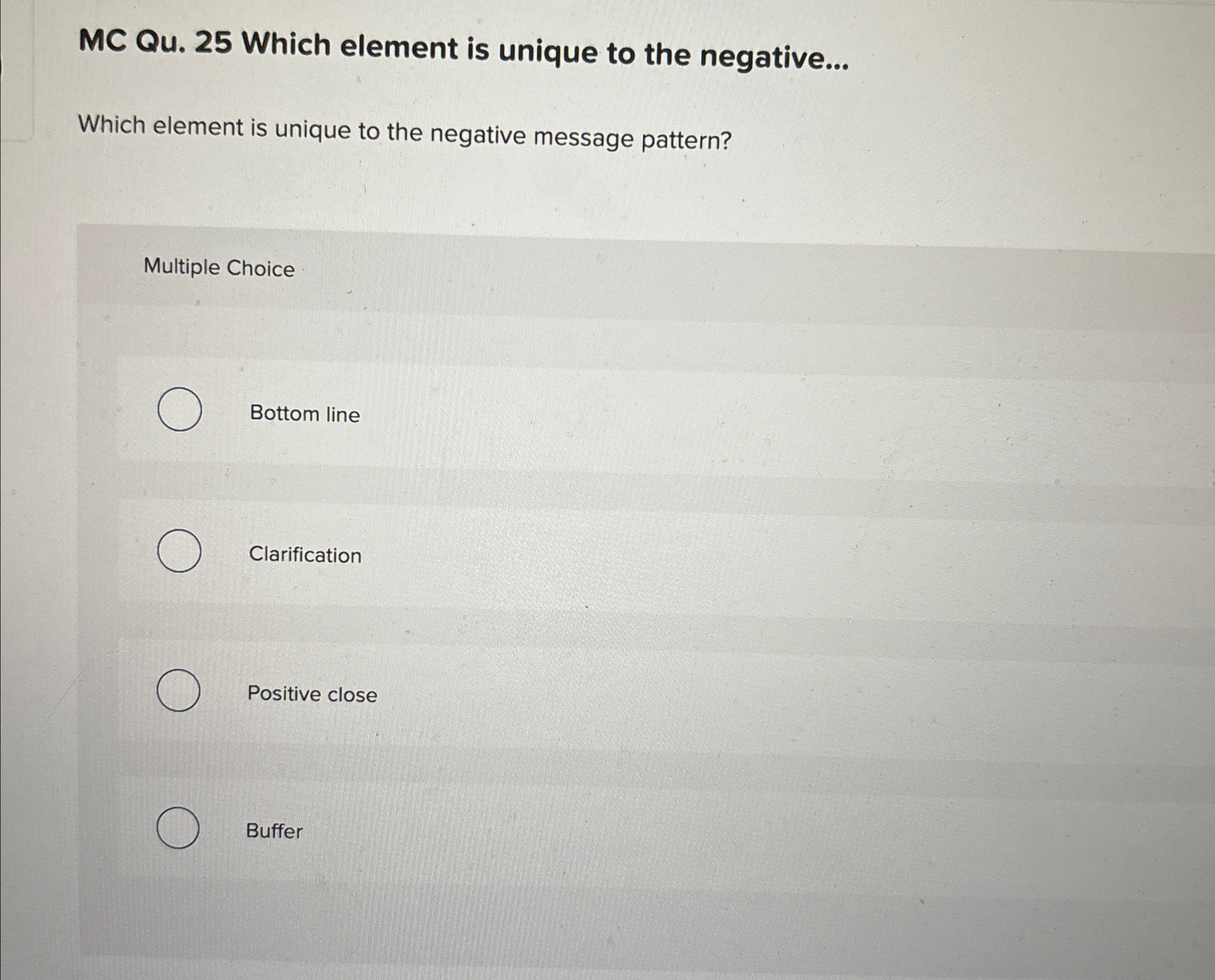  MC Qu.25 Which element is unique to the negative... Which element