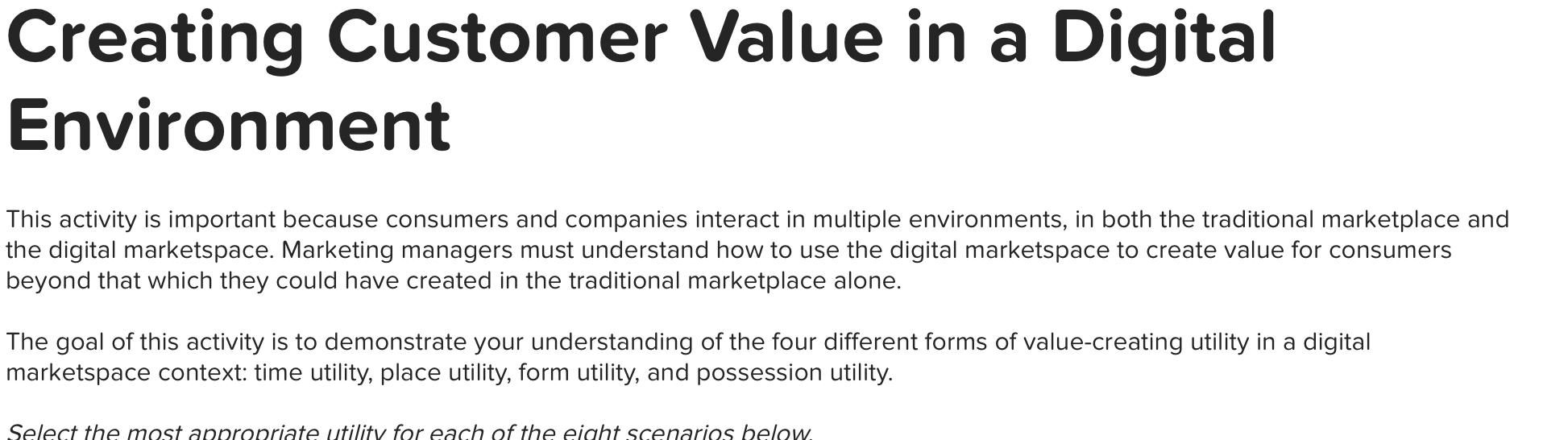  Creating Customer Value in a Digital Environment q, the digital marketspace.