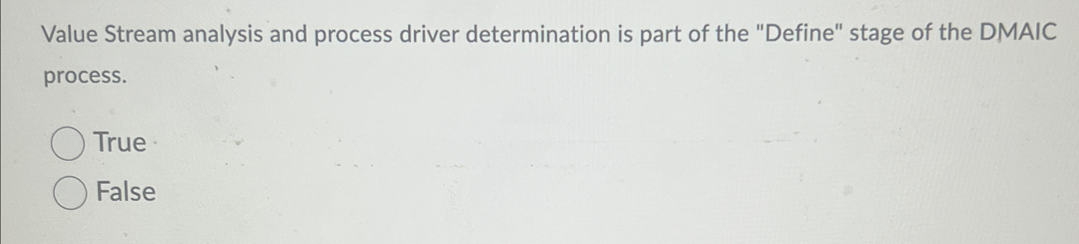  Value Stream analysis and process driver determination is part of the