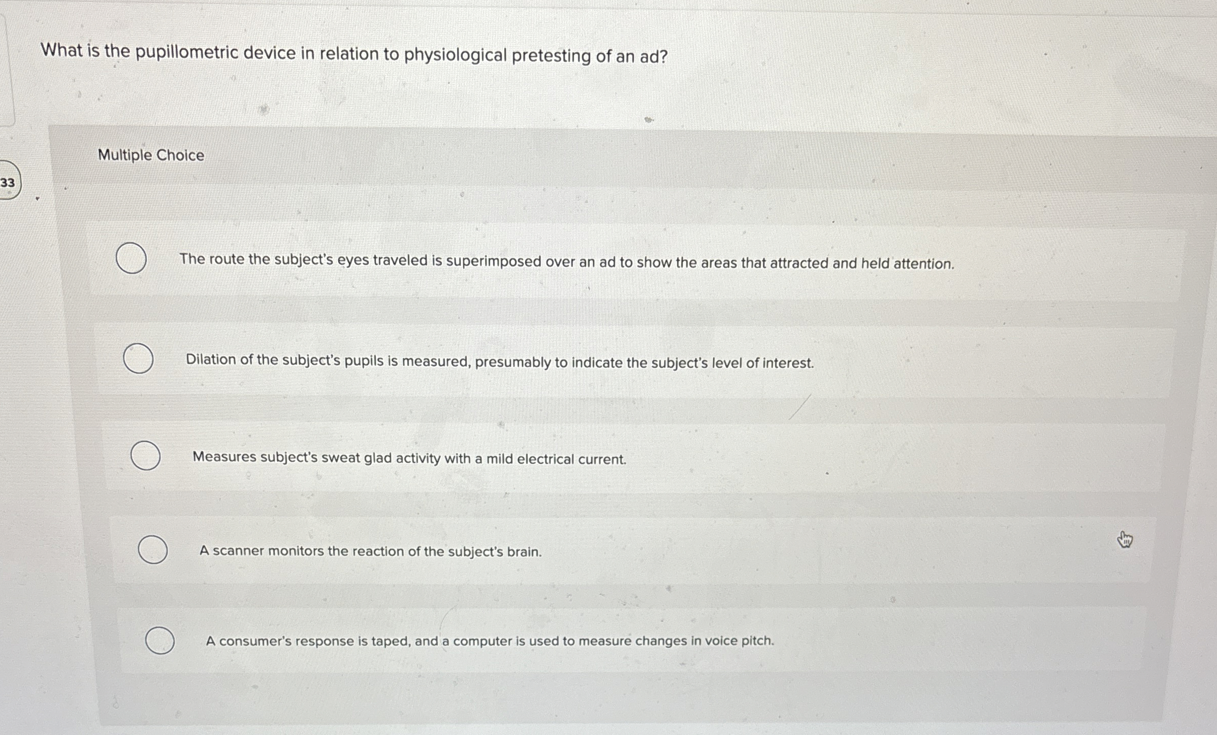  What is the pupillometric device in relation to physiological pretesting of