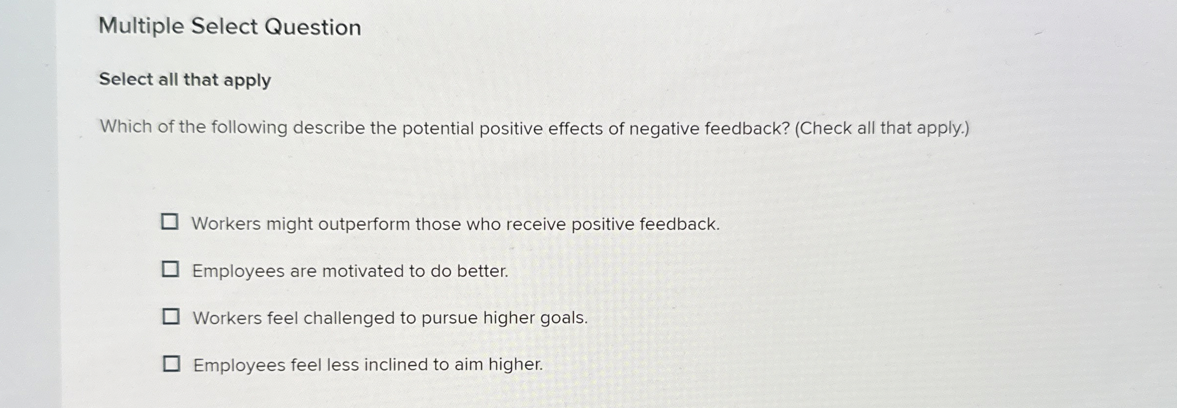  Multiple Select Question Select all that apply Which of the following