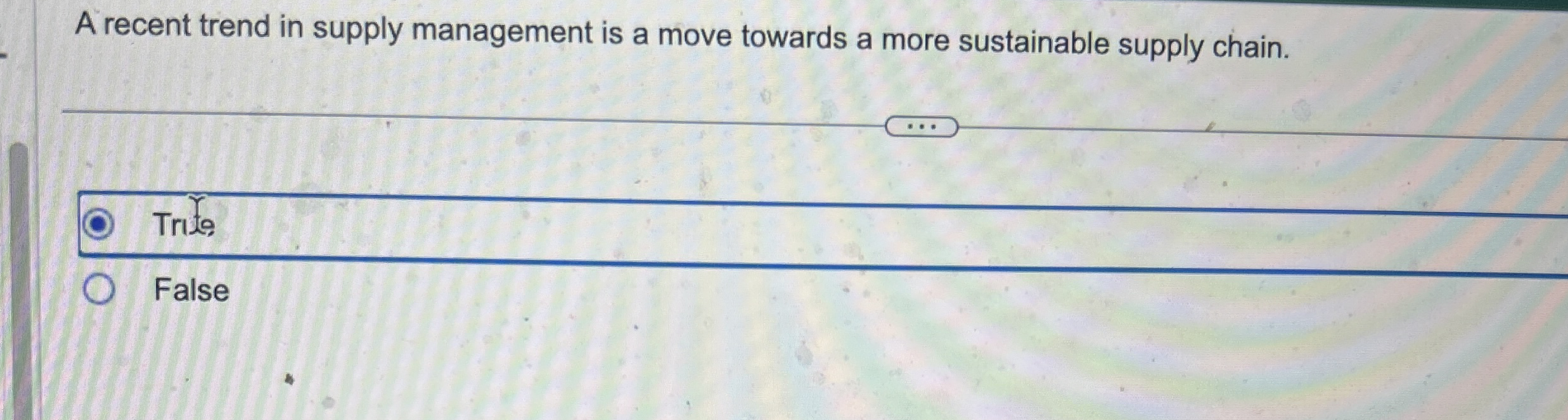  A recent trend in supply management is a move towards a