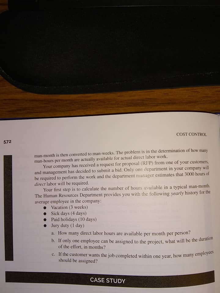  14) Companies usually estimate work based on how many units of