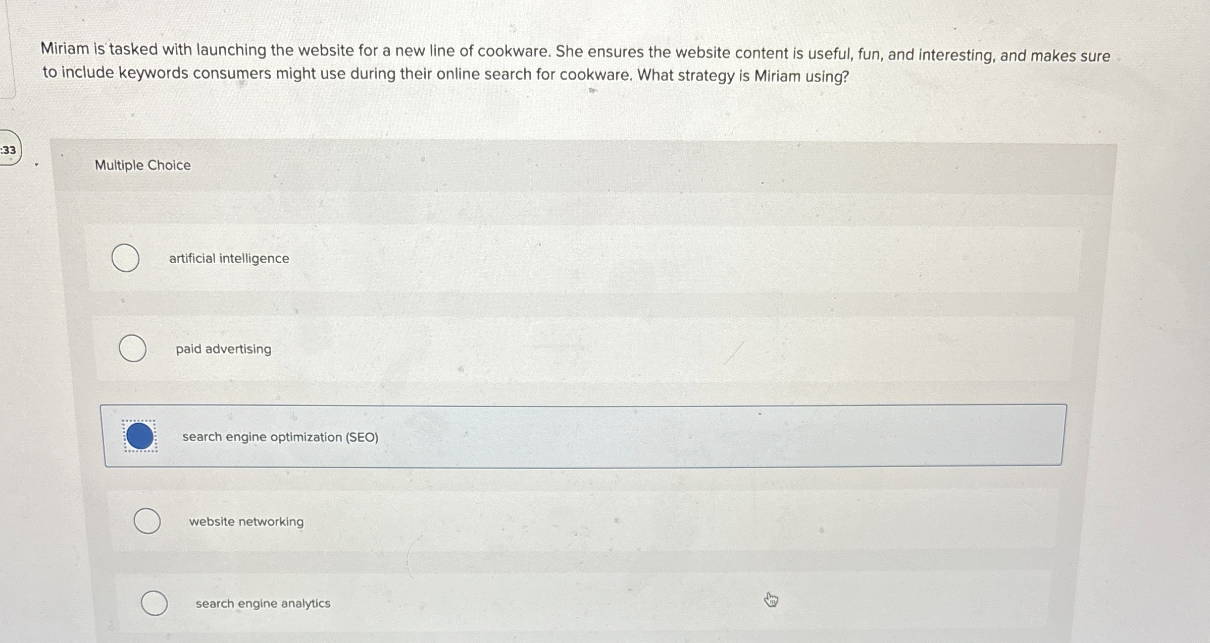  Miriam is tasked with launching the website for a new line