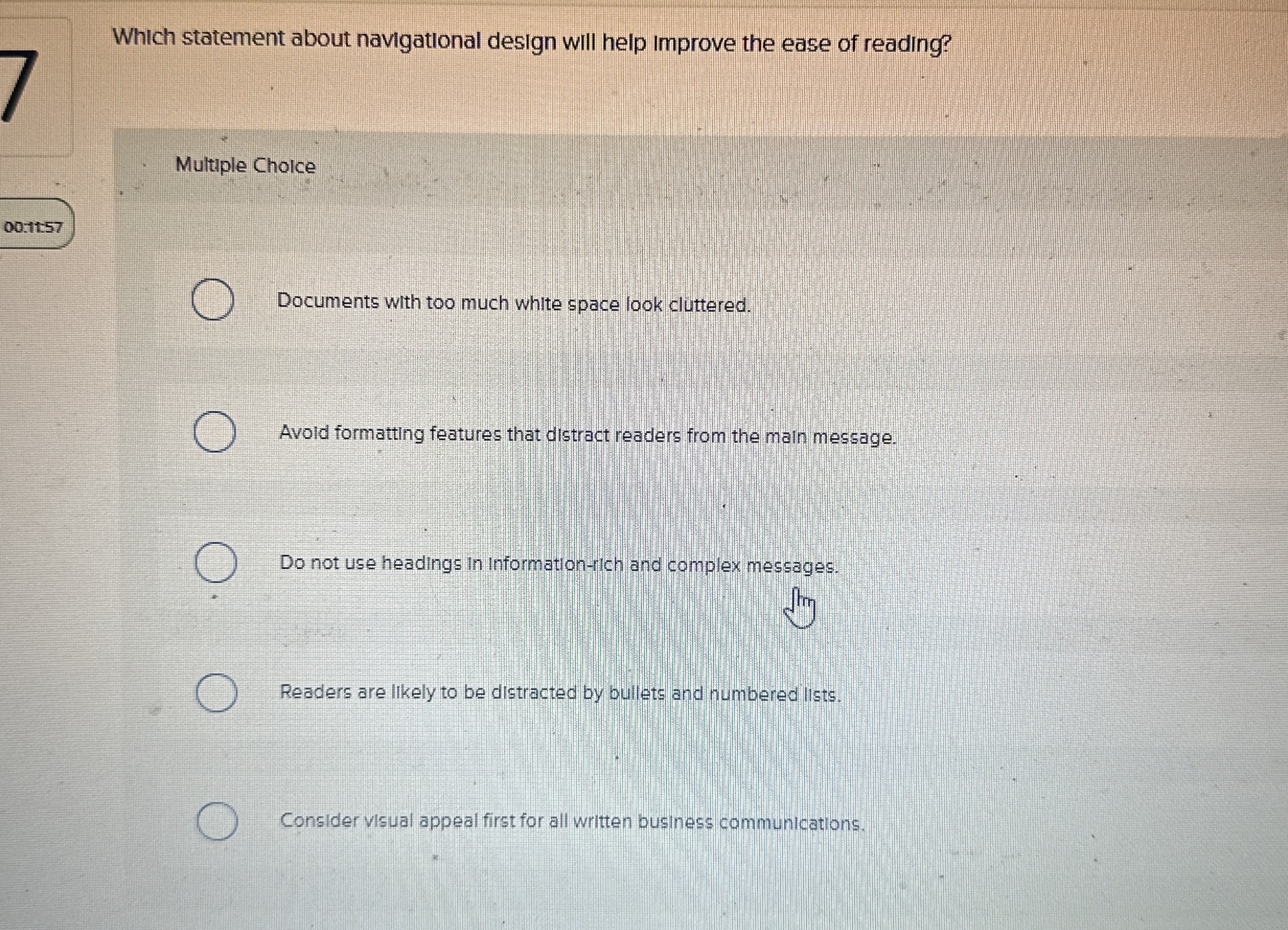  Which statement about navigational design will help improve the ease of