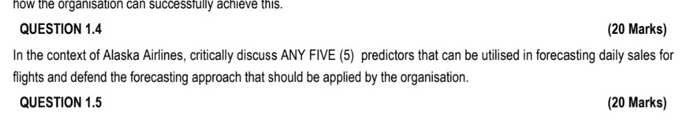  how the organisation can successfully acileve this. QUESTION 1.4 (20 Marks)