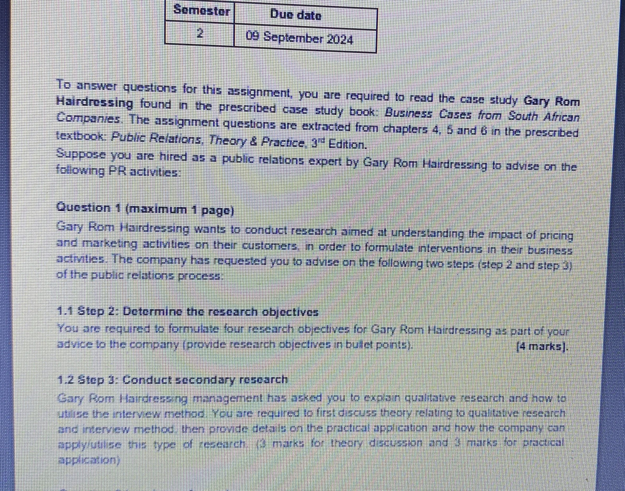  \table[[Somestor,Due date],[2,09 September 2024]] To answer questions for this assignment, you