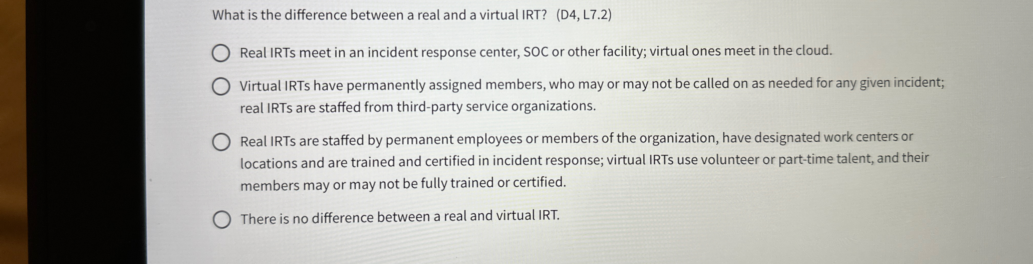  What is the difference between a real and a virtual IRT?