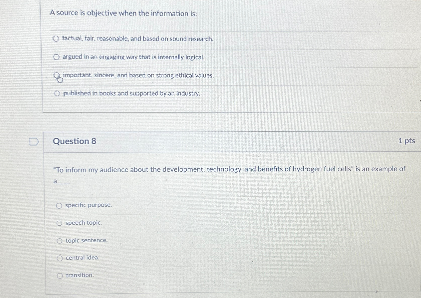  A source is objective when the information is: factual, fair, reasonable,