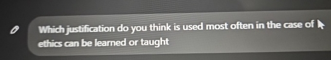  Which justification do you think is used most often in the