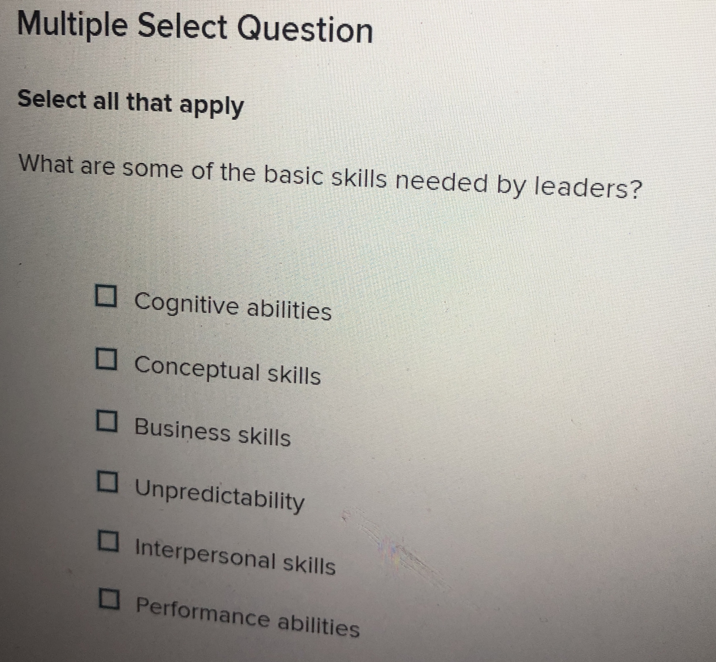  Multiple Select Question Select all that apply What are some of