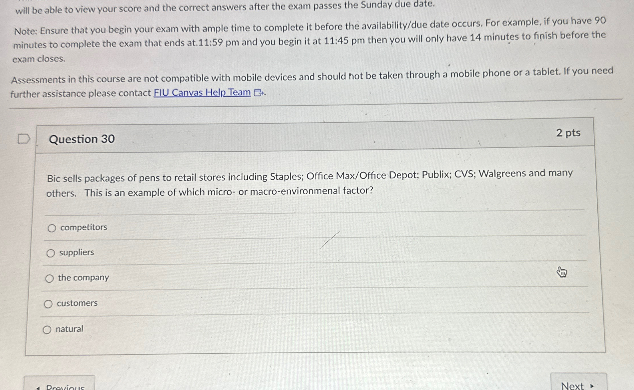  will be able to view your score and the correct answers