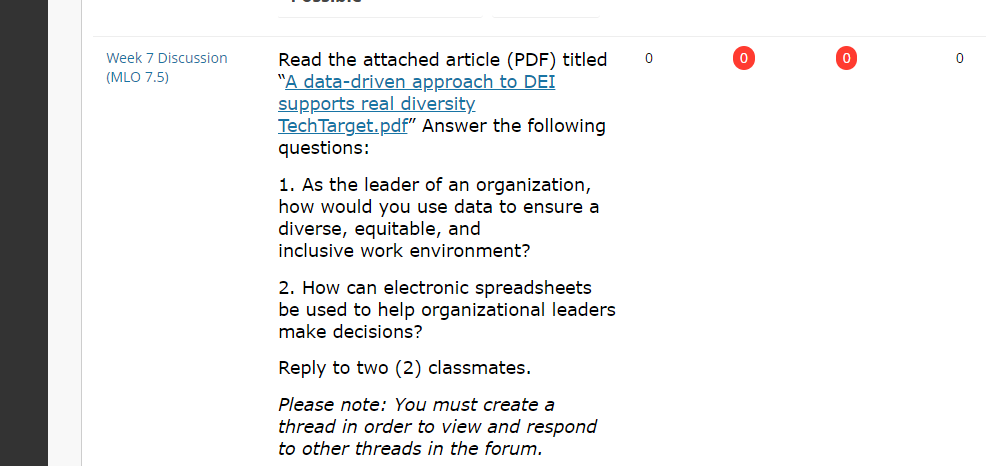  Week 7 Discussion (MLO 7.5) Read the attached article (PDF) titled