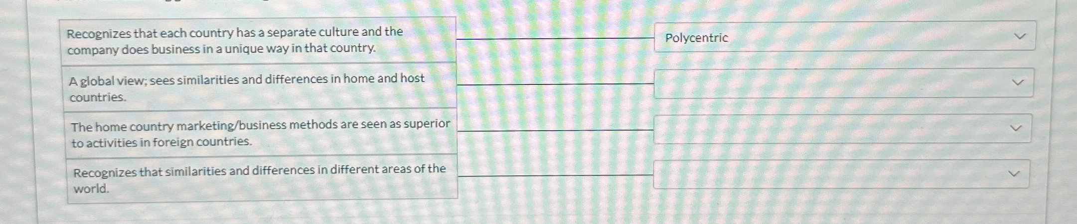  13 points International (global) m 3 points International (global) marketing is