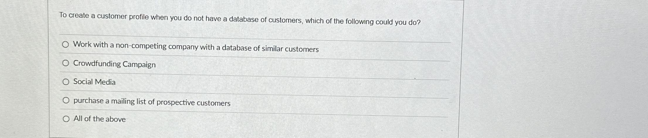  To create a customer profile when you do not have a