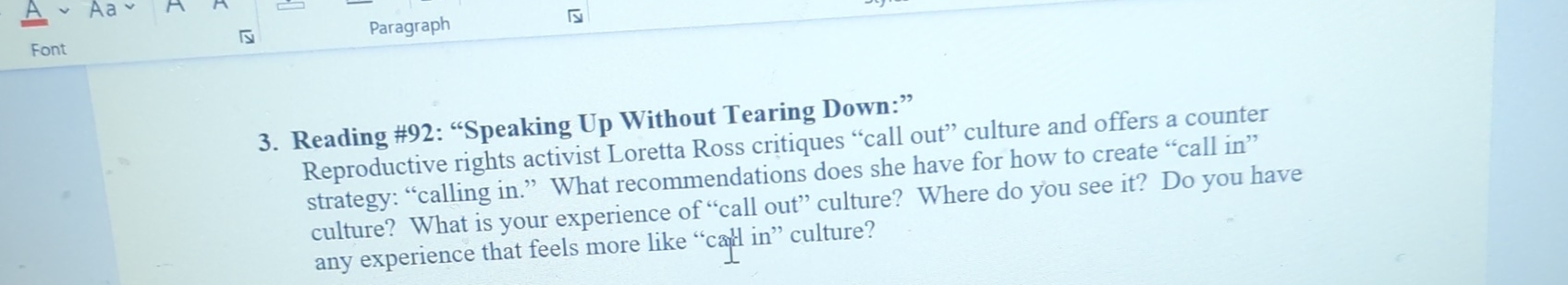  Reading #92: "Speaking Up Without Tearing Down:" Reproductive rights activist Loretta