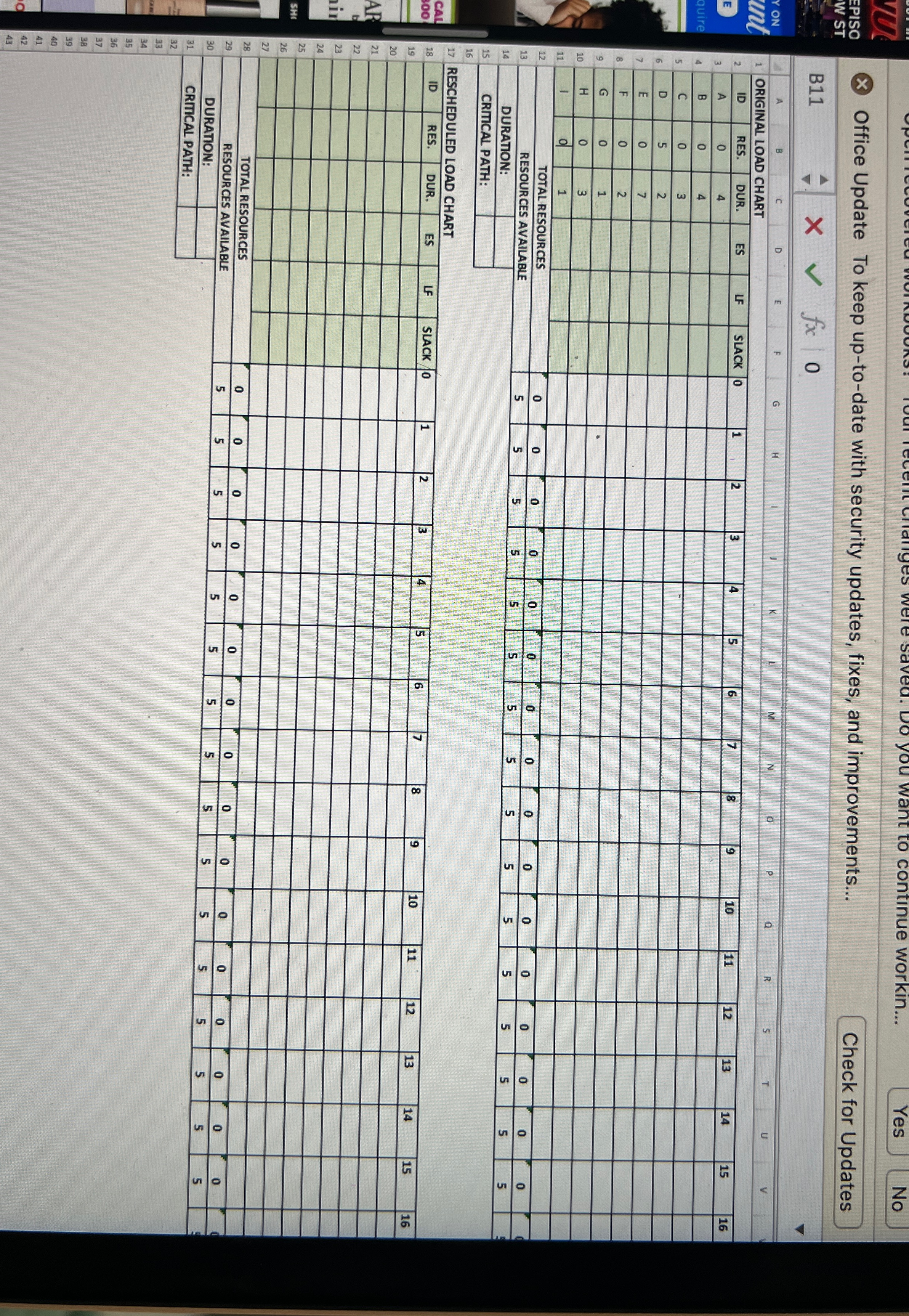  QUESTION 2(3.00 points) Develop a resource schedule for the project network
