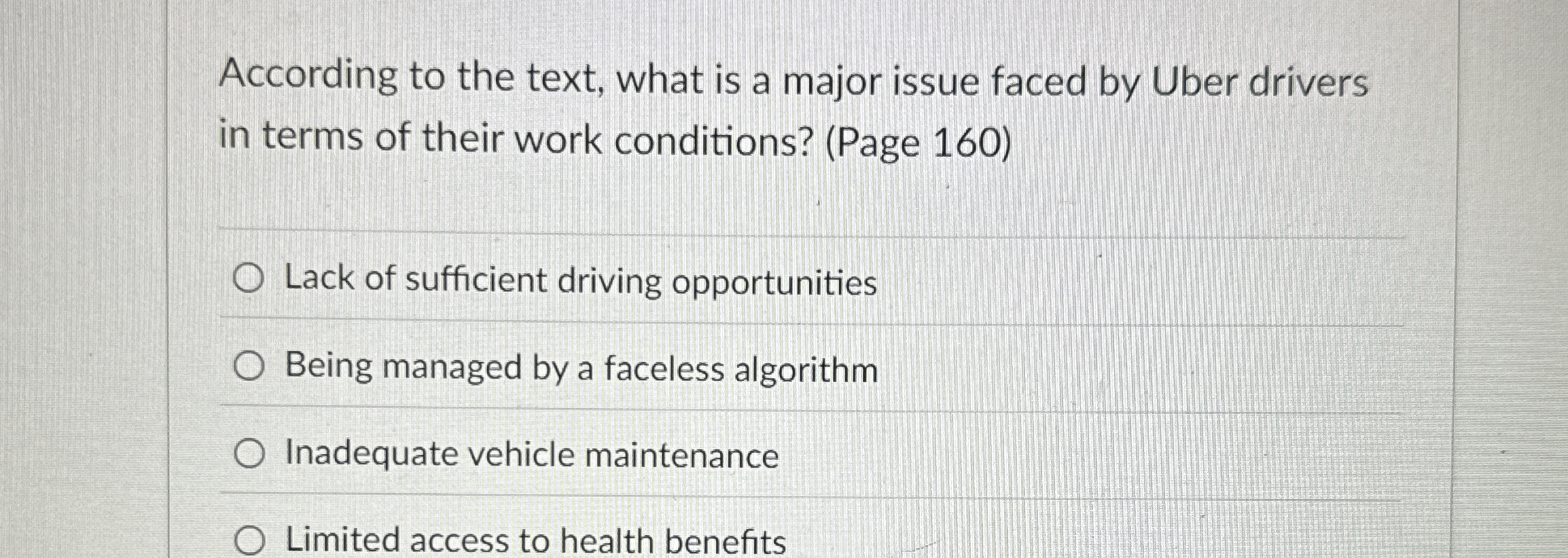  what is a major issue faced by Uber drivers in terms