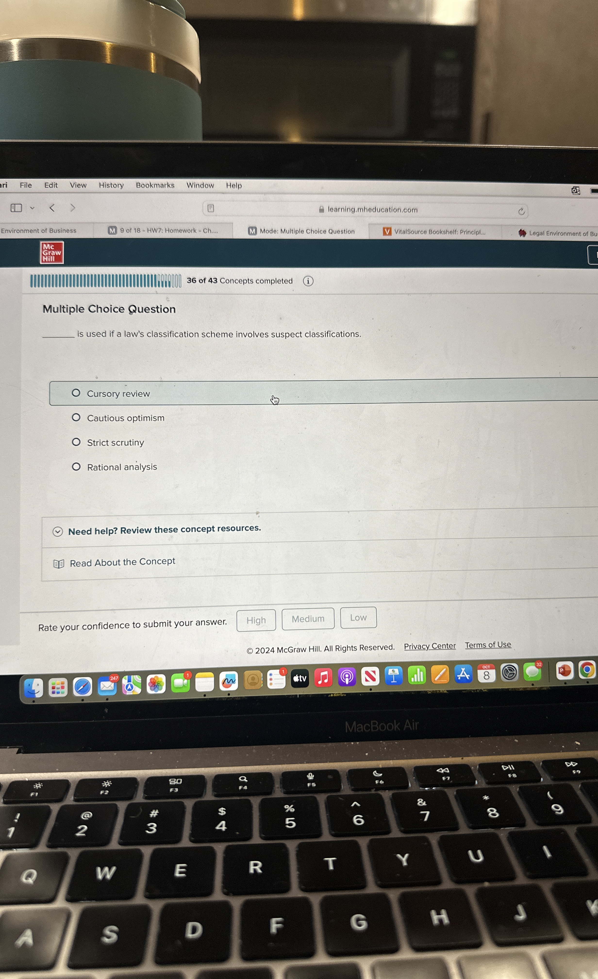  Multiple Choice Question is used if a law's classification scheme involves