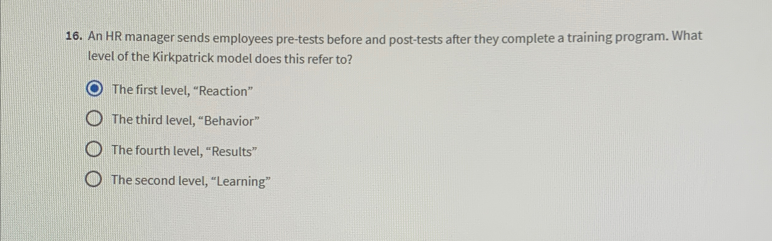  An HR manager sends employees pre-tests before and post-tests after they