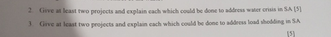  Give at least two projects and explain each which could be