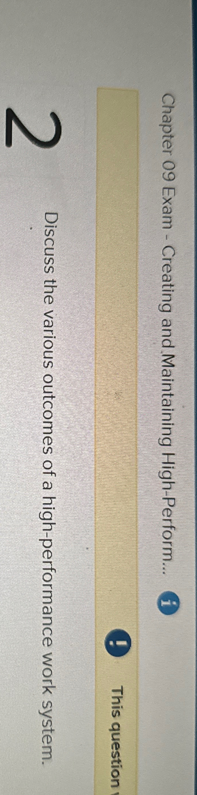  Chapter 09 Exam - Creating and Maintaining High-Perform... (i) This question