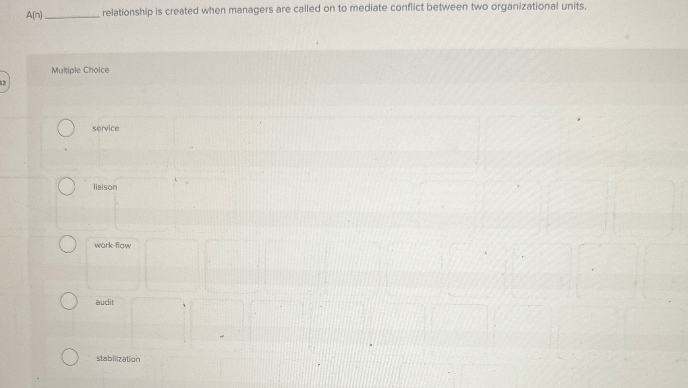  A(n) relationship is created when managers are called on to mediate